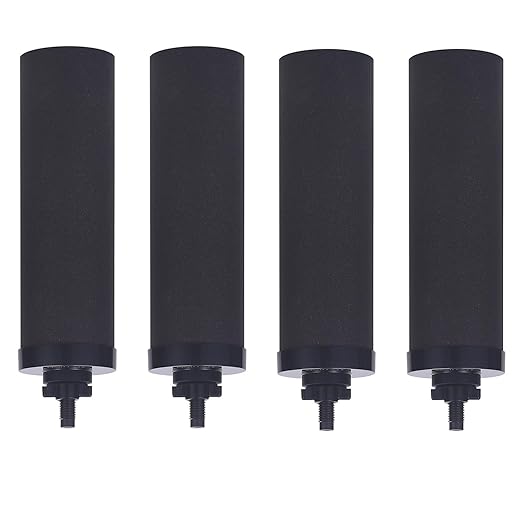 NSF/ANSI 42&372 Certified Water Filter, Replacement for BB9®-2 Black Activated Carbon Filters, Gravity Water Filter System, Black Purification Elements, Pack of 4