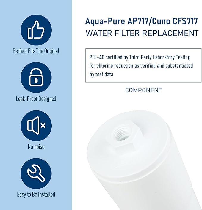 AP717 Inline Water Filter, Compatible with 3M Aqua-Pure Inline Water Filtration System AP717, 5560222, W/Scale Inhibitor (2 Pack)