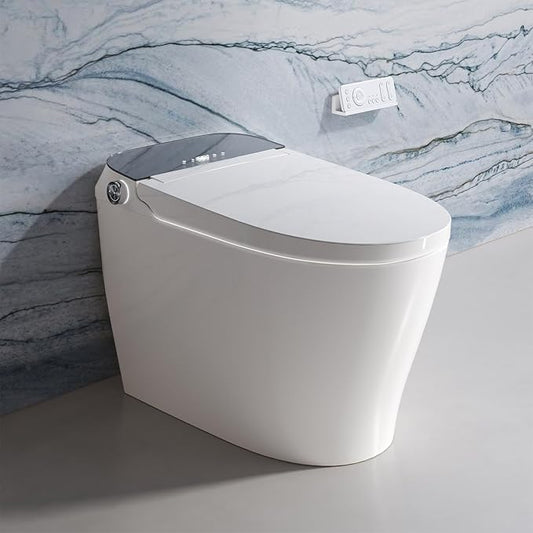 Smart Toilet with Bidet Built-in,Bidet toilet with Instant Warm Water Wash and Elongated Heated Toilet Seat, Smart Toilets for Bathrooms with Auto Flush,Night Light,Digital Display,Remote