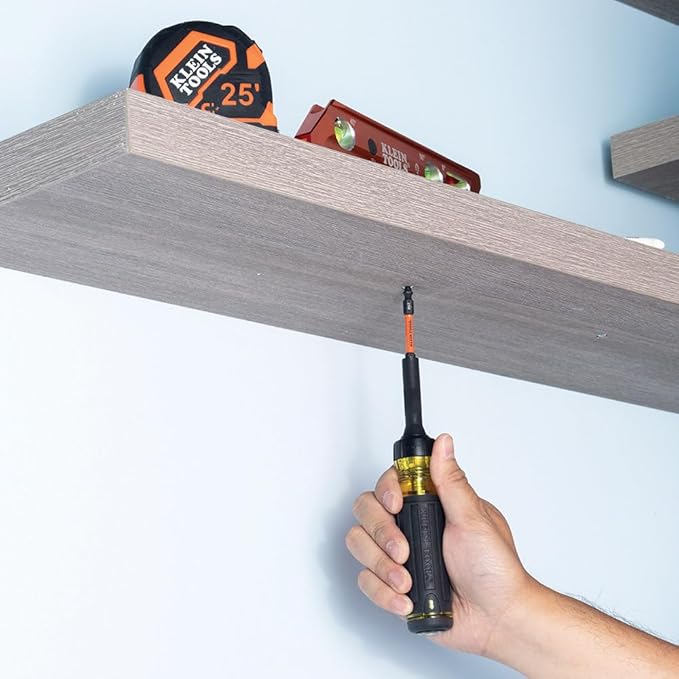 Klein Tools 32313HD 13-in-1 Multi-bit Ratcheting Screwdriver, Double-Ended Impact Bit Set, 12 Impact Driver Bits and 1/4-Inch Nut Driver