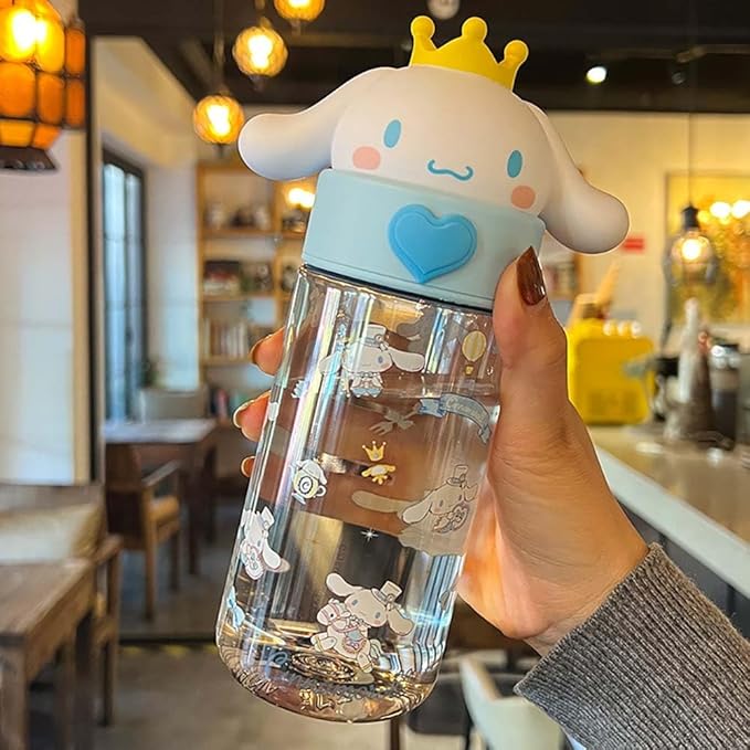 Kawaii Cartoon Water Bottle, 500ML Cute Anime Portable Drinking Bottle for Outdoor, Office, Travel, Birthday Gift