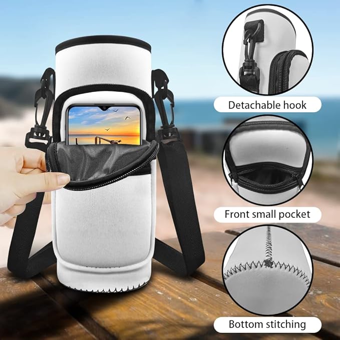 Sun 18 OZ Stainless Steel Water Bottle Moon Insulated Water Bottle and Water Bottle Carrier Bag Set Small Vacuum Bottle Water Bottle Bag