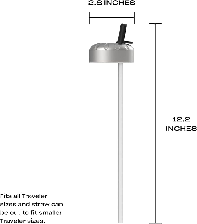 S'well Traveler Flip Straw Lid, Fits All Traveler Sizes, 18/8 Stainless Steel Lid with Straw, Flip Open for Easy Sipping On The Go, BPA Free,