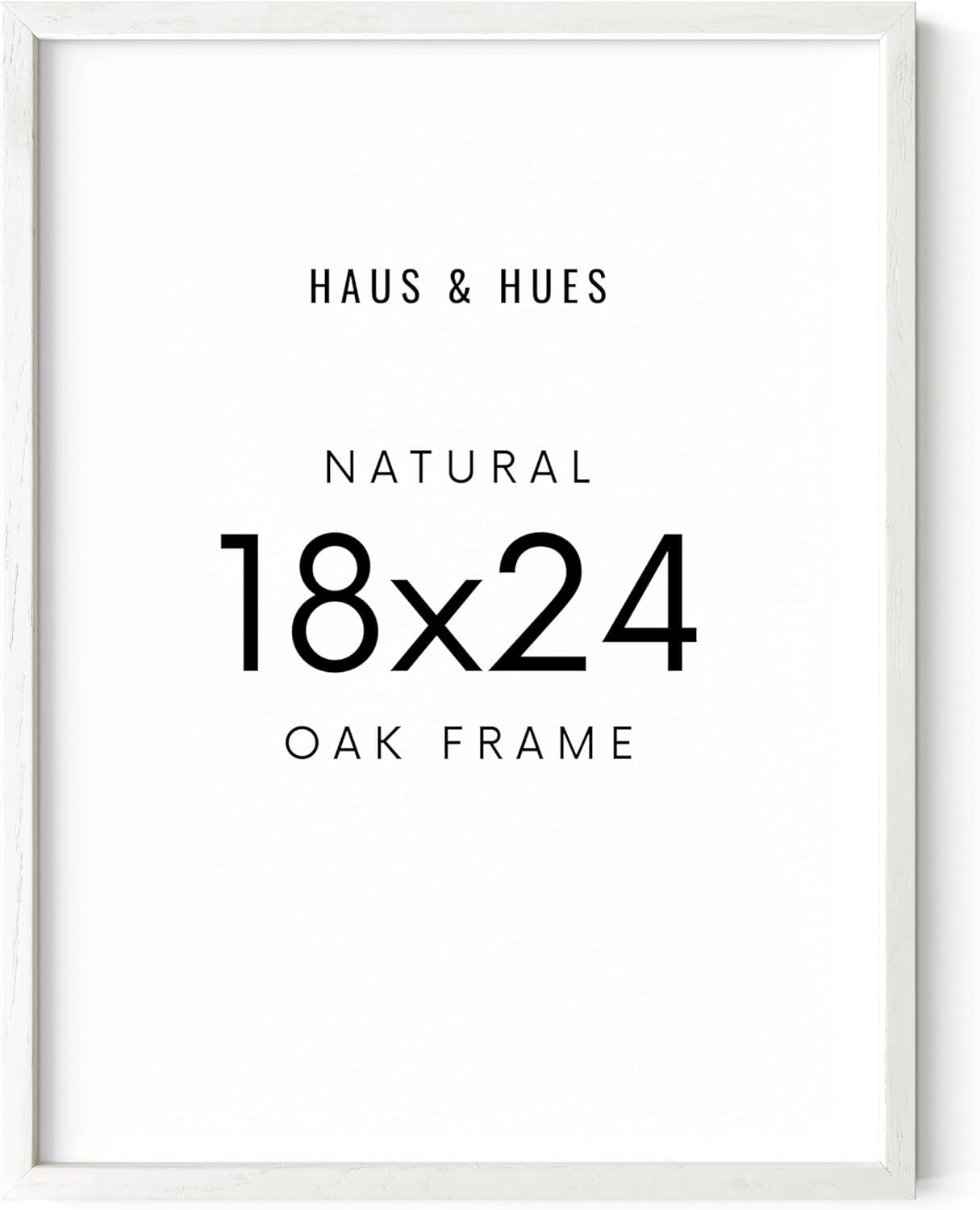 HAUS AND HUES White 18 x 24 Poster Frame - Oak White 18 x 24 Picture Frame, Wall 18x24 Frame, 18x24 Wood Frame, 24x18 Poster Frame, Wooden Picture Frame 18 x 24, Art 18 x 24 Frame