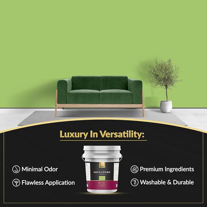 EVOLVE Signature Paint & Primer: Luxury Paint & Primer for Indoor & Outdoor Surfaces, Minimal Odor, Eggshell Sheen (Guacamole Green, 5 Gallon)
