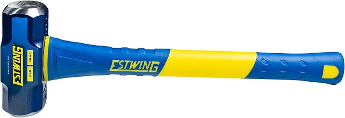 Estwing 4-Pound Hard Face Sledge Hammer, 50-55 HRC, 16-Inch Fiberglass Handle, Overstrike Protection, Textured Grip