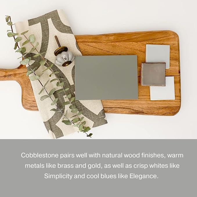 Country Chic All-in-One Chalk Paint for Furniture, Cabinets, Home Decor, Eco-Friendly, Matte Finish, Built-In Primer & Top Coat for Wood, Metal - Cobblestone (Grey) - 8 oz (237 ml)