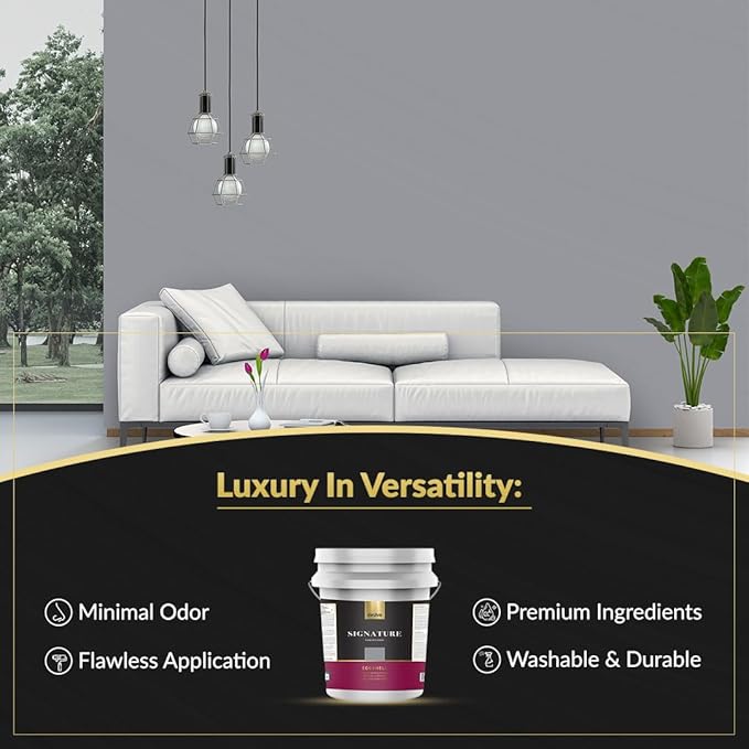 EVOLVE Signature Paint & Primer: Luxury Paint & Primer for Indoor & Outdoor Surfaces, Minimal Odor, Eggshell Sheen (Stone Gray, 5 Gallon)