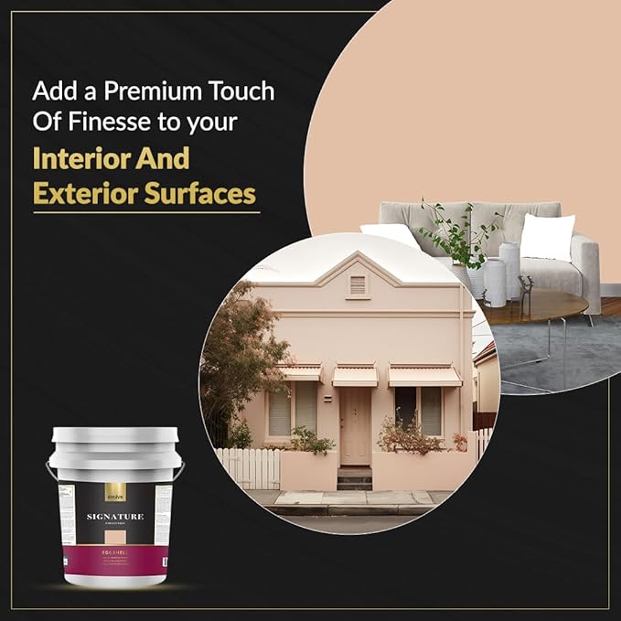 EVOLVE Signature Paint & Primer: Luxury Paint & Primer for Indoor & Outdoor Surfaces, Minimal Odor, Eggshell Sheen (Sahara Tan, 5 Gallon)