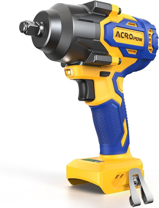 Cordless Impact Wrench Compatible with DEWALT 20V MAX Battery, 1/2 Inch Brushless High Torque Power Impact Gun 665 Ft-lbs(900 N.m) with 3-Mode Speed, LED Light (Bare Tool Only)