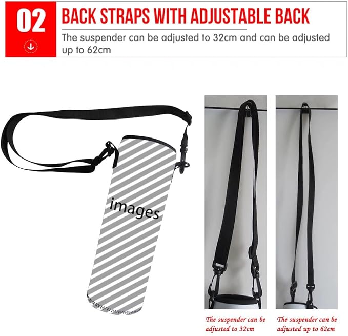 GIFTPUZZ Rainbow Tie Dye Water Bottle Carrier Pocket Neoprene Durable Machine Washable Pull On Girls Boys Bottle Sleeve Holder for Glass Bottles Travel Outdoor Walking Hands Free 1000-1200ml Colored