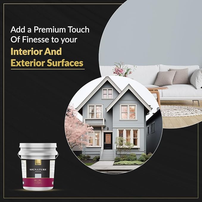 EVOLVE Signature Paint & Primer: Luxury Paint & Primer for Indoor & Outdoor Surfaces, Minimal Odor, Eggshell Sheen (Starship Gray, 5 Gallon)