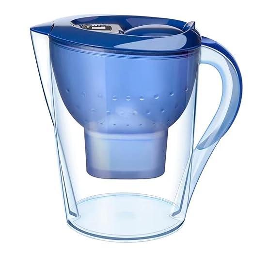 Water Filter Pitcher for Tap and Drinking Water with SmartLight Filter Change Indicator + 1 Elite Filter Lasts 6 Months 17-Cup Capacity Christmas Gift for Men and Women BPA Free (Blue)