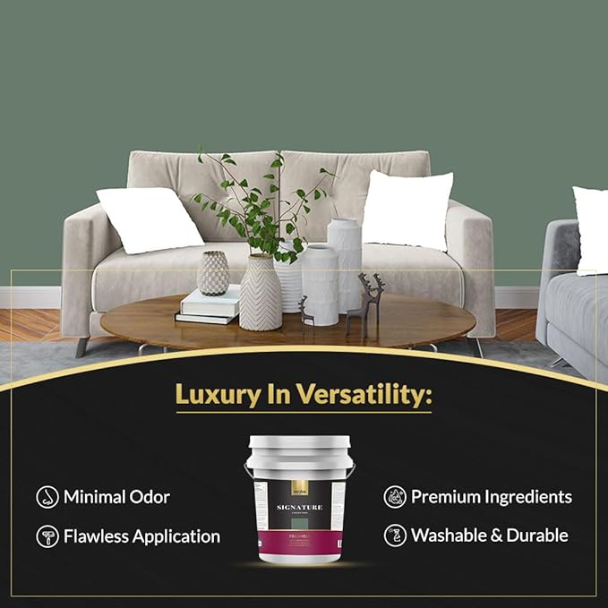 EVOLVE Signature Paint & Primer: Luxury Paint & Primer for Indoor & Outdoor Surfaces, Minimal Odor, Eggshell Sheen (Cadet Green, 5 Gallon)