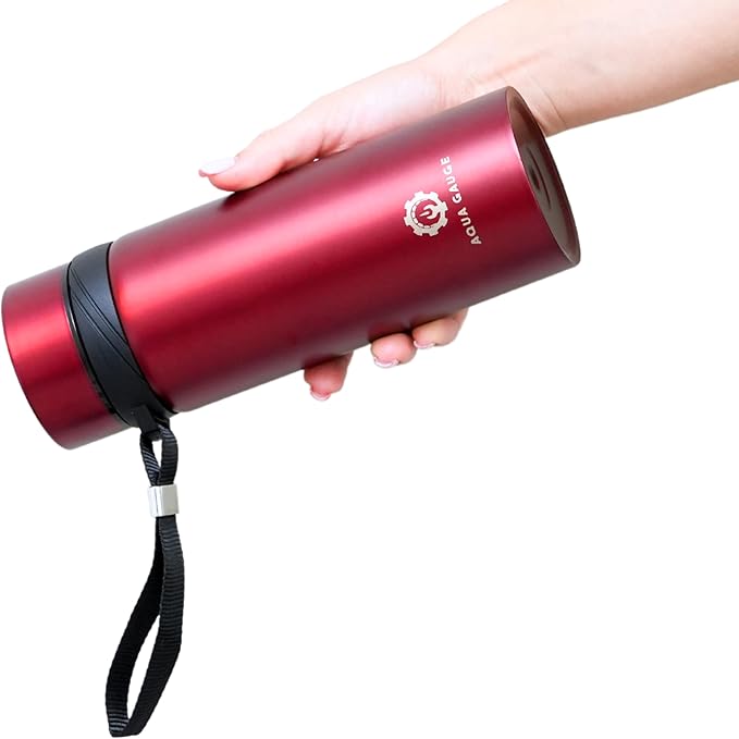 Stainless Steel Thermal Bottle, 600 mL, Digital Temperature Display, 4 Colors (Red)