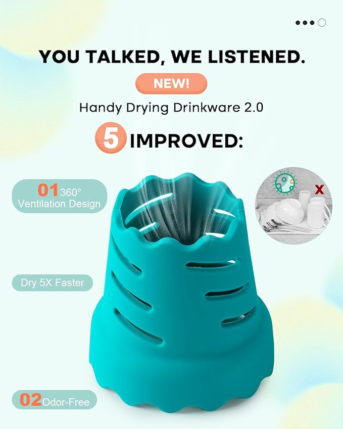 Bottle Drying Rack, 4PCS Water Bottle Dryer Silicone Holder Stand for Water Bottle, Wine Glass, Coffee Mug, Tumbles Travel-Friendly Drying Rack, Multi-Use