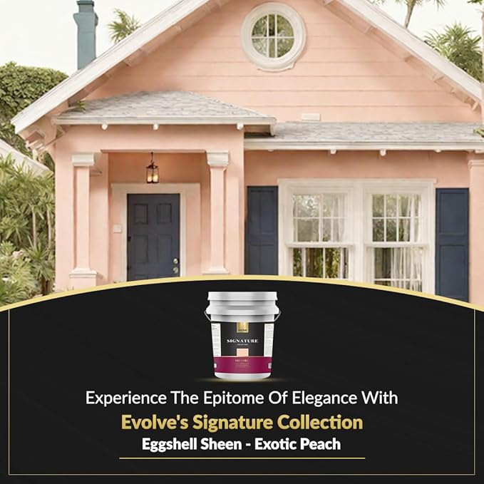 EVOLVE Signature Paint & Primer: Luxury Paint & Primer for Indoor & Outdoor Surfaces, Minimal Odor, Eggshell Sheen (Exotic Peach, 5 Gallon)