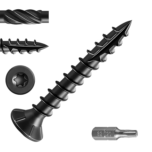 #8 * 1" Black Deck Screws, (3500pcs) 15 lbs.Exterior Wood Screws, Rust Resistant epoxy Coated, Bronze, T20 Star Bit