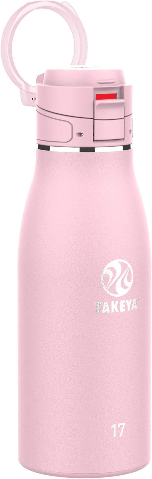 Takeya 17 oz Traveler Stainless Steel Insulated Travel Coffee Mug with Locking Leak Proof Lid, Premium Quality, BPA Free,, Blush