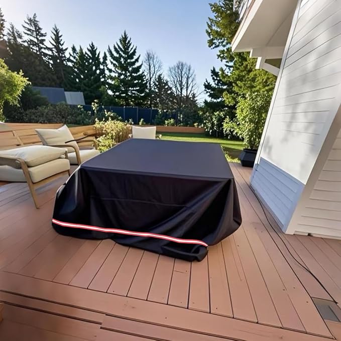 Turtle Life Patio Furniture Sets Cover, Heavy Duty Square Durable Waterproof Outdoor UV Resistant Anti-Fading Dining Table Chairs Furniture Cover, Black, 76"Lx76"W x 29"H