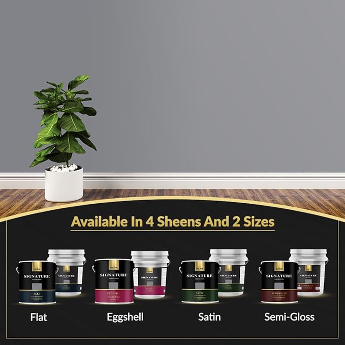 EVOLVE Signature Paint & Primer: Luxury Paint & Primer for Indoor & Outdoor Surfaces, Minimal Odor, Eggshell Sheen (Gunmetal Gray, 5 Gallon)