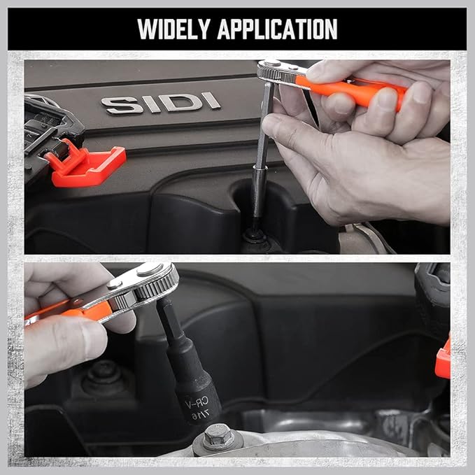 HORUSDY 47Pcs Nut Driver Set SAE and Metric, Impact Magnetic Nut Driver for impact drill, Socket Adapters, Screwdriver Bit Set, Cr-V Steel 1/4" Hex Shank Quick Change,with Storage Case