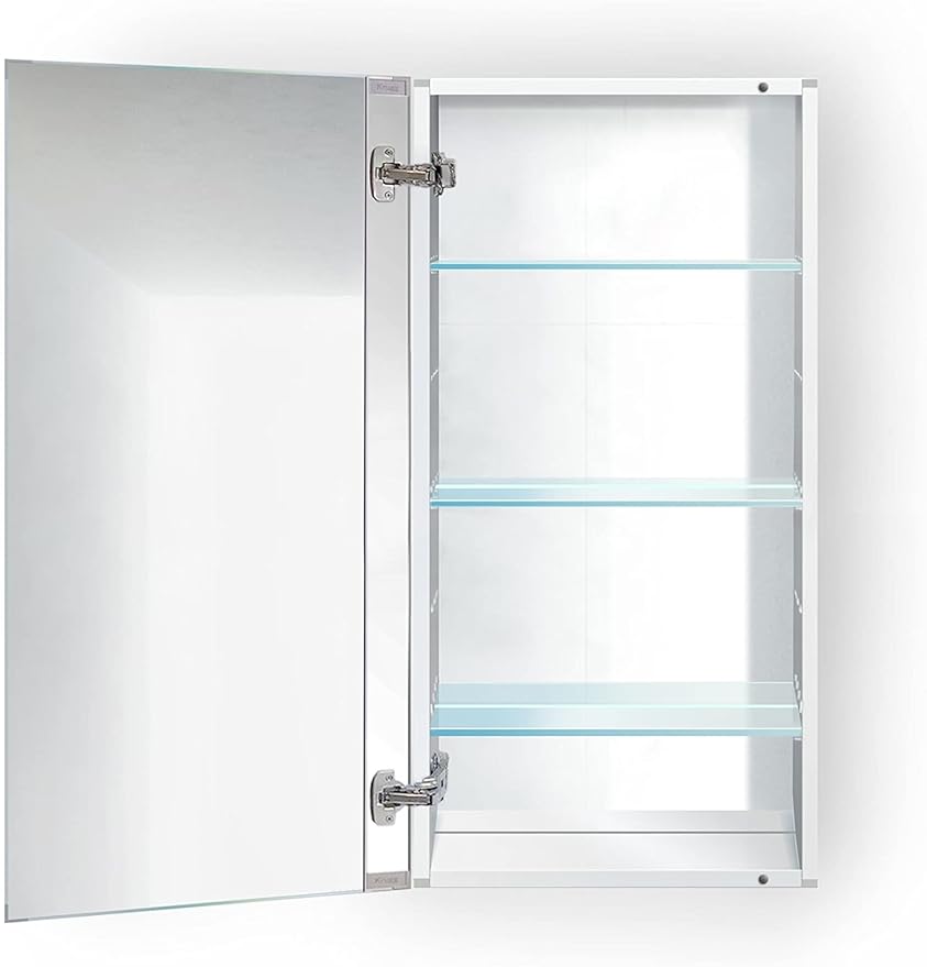 Krugg Medicine Cabinet | Recess or Surface Mount | Blum Hinge 170 Degree Soft Close|(18"x36")