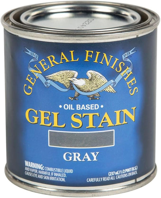 General Finishes Oil Base Gel Stain, 1/2 Pint, Gray