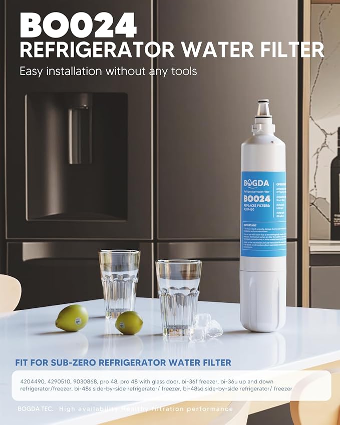 Updated BOGDA 4204490 Water Filter Replacement Compatible with Sub-Zero. 4204490, 4290510, 9030868, 2 Filter