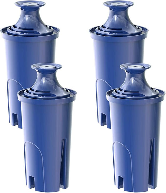 Alkaline Water Filter, Replacement for Brita® Filter, Pitchers and Dispensers, Classic 35557, OB03, Mavea® 107007, Replacement for Brita® Pitchers Grand, Lake, Capri, Wave and More (4 Pack)