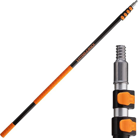 5-18 ft Long Telescopic Extension Pole // Multi-purpose Extendable Pole with Universal Twist-on Metal Tip // Lightweight and Sturdy // Best Telescoping Pole for Painting, Dusting and Window Cleaning
