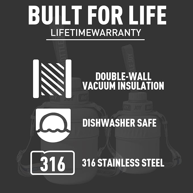 Stainless-Steel Water Bottle: Leakproof Lid, Perfect Sip, Double Insulated, Eco-Friendly, Dishwasher Safe & Stylish Strap (Beluga Whale, 32 oz)