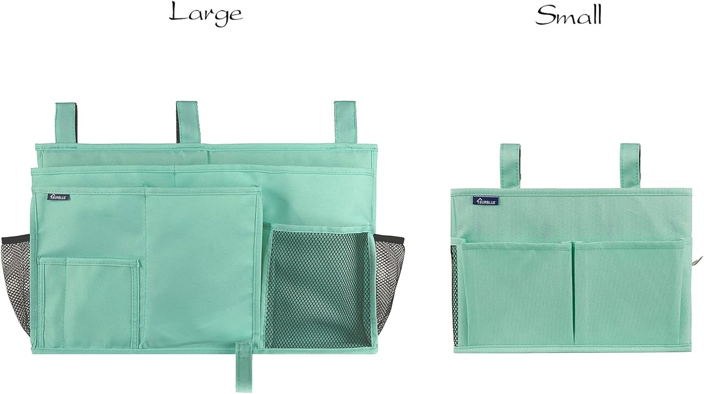 Surblue Caddy Hanging Organizer Bedside Storage Bag for Bunk and Hospital Beds, Green, Small
