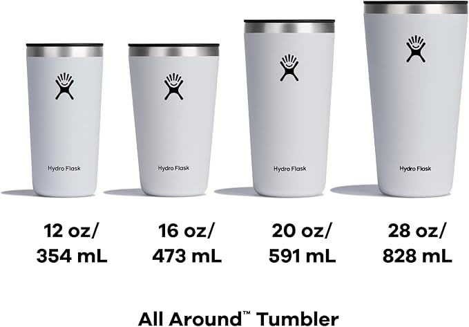 Hydro Flask All Around Stainless Steel Tumbler with Lid and Double-Wall Vacuum Insulation