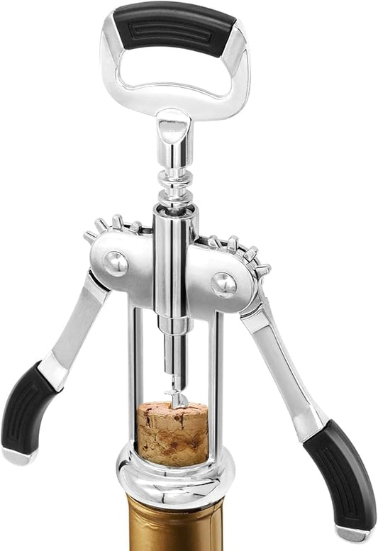 Wine Opener, Premium Zinc Alloy Wing Corkscrew Wine Bottle Opener with Multifunctional Bottles Opener