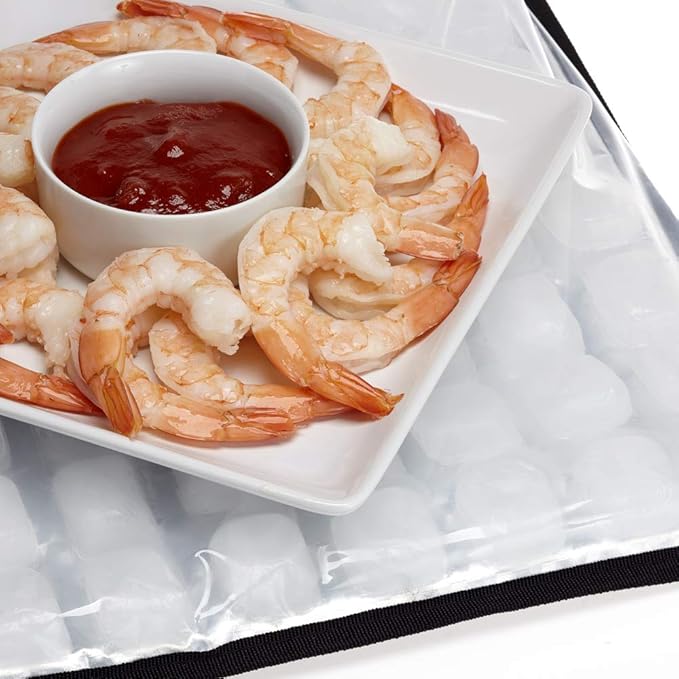 FlexiFreeze Party Mat Chiller - Food Cooling Buffet Cooler for Cold Serving Red (19" x 15")