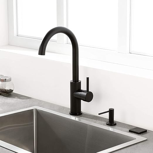 Garbage Disposal Switch, Cordless Air Switch Kit for Food Waste Disposer, Brass Material Matte Black Finish,Long Sink Top Push Button