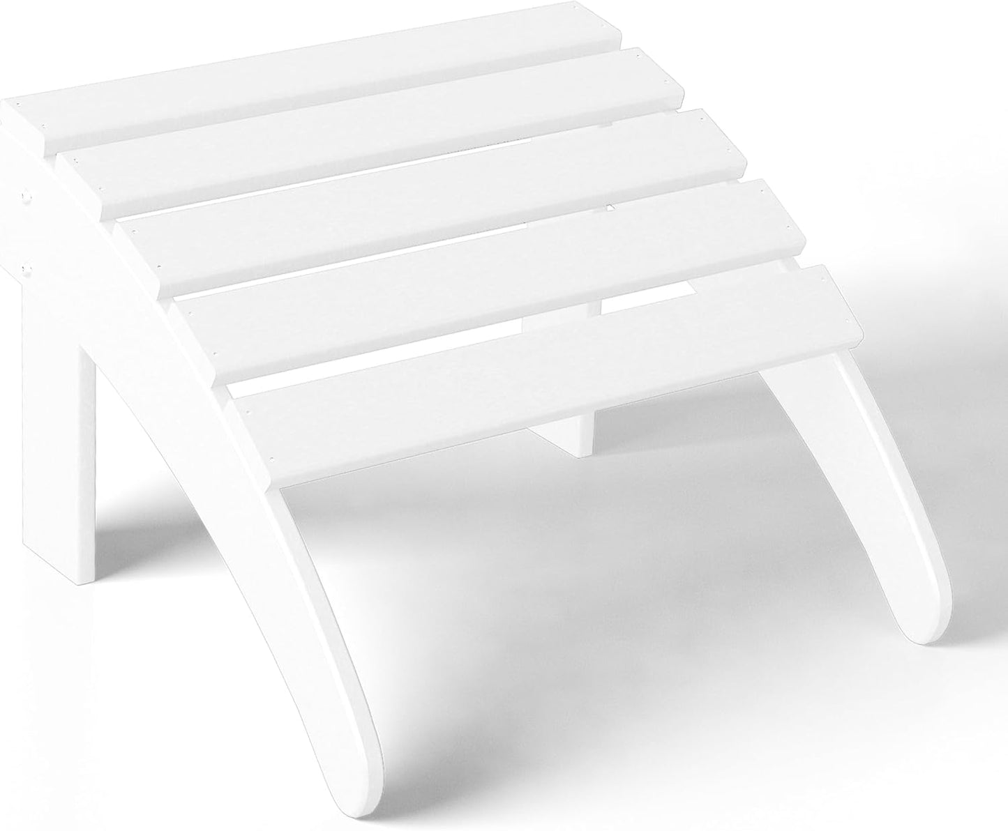 WestinTrends Outdoor Ottoman, Patio Adirondack Ottoman Foot Rest, All Weather Poly Lumber Folding Foot Stool for Adirondack Chair, Widely Used for Outside Porch Pool Lawn Backyard, White
