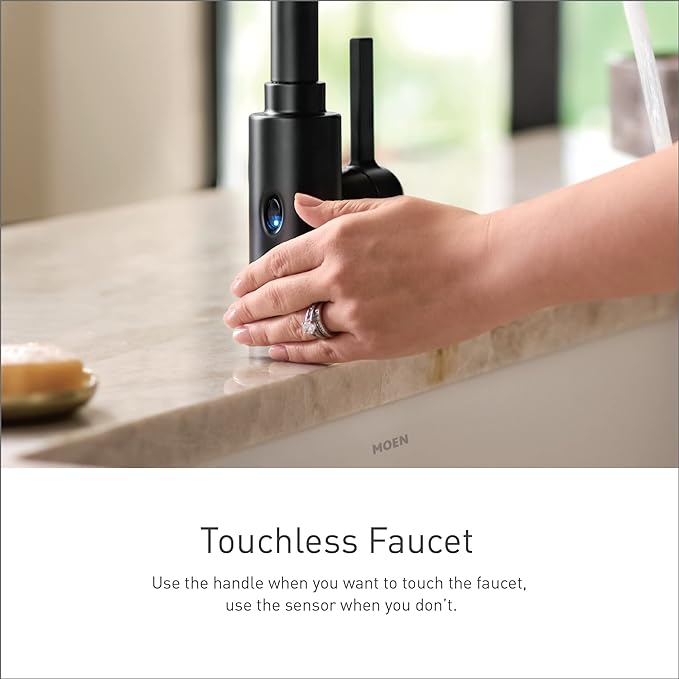 Moen Adler Chrome Motionsense Wave Sensor Touchless One Handle Pulldown Kitchen Faucet Featuring Power Clean, 87233EWC