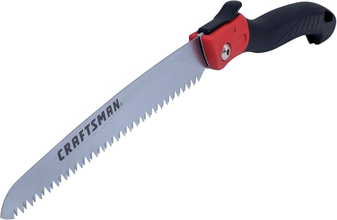 CRAFTSMAN Folding Hand Saw, 8 in. Blade, Compact Design, for Camping, Pruning, Cutting Wood, Branches or Brush