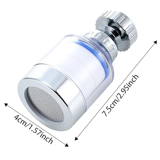 Silver Kitchen Sink Faucet Filter | Rotating Sink Faucet Water Purifier | Bathroom Sink Water Filter Faucet, 360-degree Rotation Multipurpose Water Filtering Device for Water Filtration and Softeners