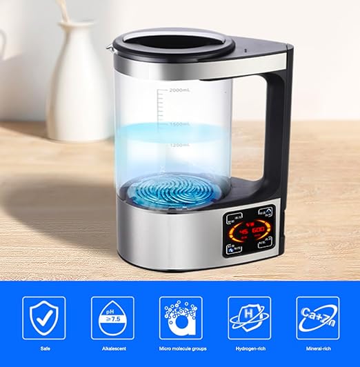 Hydrogen Water Generator, Hydrogen Water Machine, 1.8L Water Hydrogenator, 800-1800PPB LED Touch Screen Constant Temperature Heating for Healthy Life