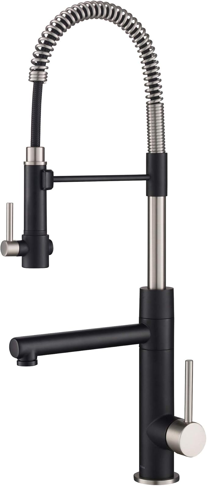 KRAUS Artec Pro (1 st Gen) Commercial Style Pre-Rinse Single Handle Kitchen Faucet (No Pull Down) with Pot Filler in Spot Free Stainless Steel/Matte Black, KPF-1603SFSMB