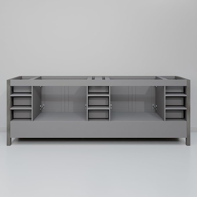 Big Sur 84 in. W x 22 in. D Distressed Grey Double Bath Vanity and Carrara Marble Top