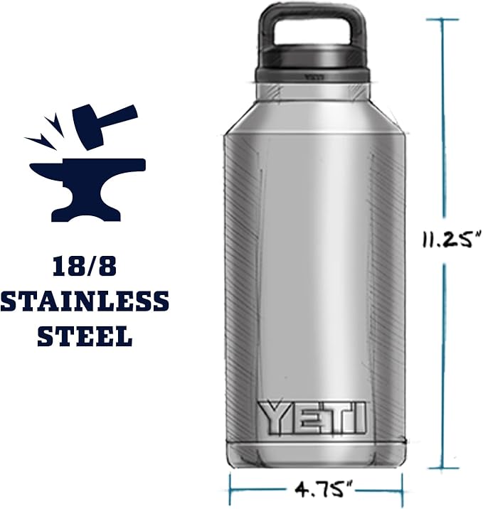 YETI Rambler 64 oz Bottle, Vacuum Insulated, Stainless Steel with Chug Cap, Nordic Purple