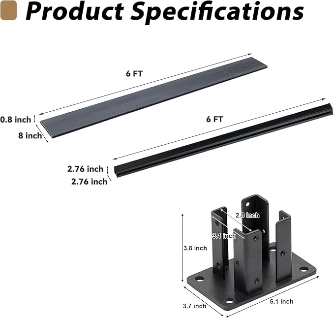 6x6 FT Wood Composite Privacy Fence Panel,Outdoor AC Unit Cover, Pool Equipment Screen, Trash Can Barrier | Weatherproof, Easy Installation, Durable Composite Fencing (Gray with 1 Post)