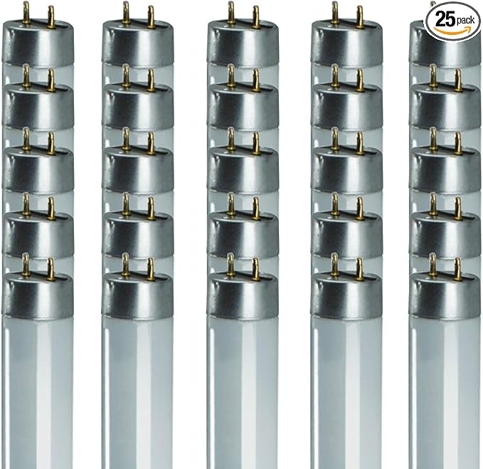 GoodBulb 48-Inch T8 Fluorescent Light Bulbs 32-Watt, 5000K Daylight White Color, 2900-Lumens, G13 Medium Bi-Pin Base (Pack of 25 Bulbs)
