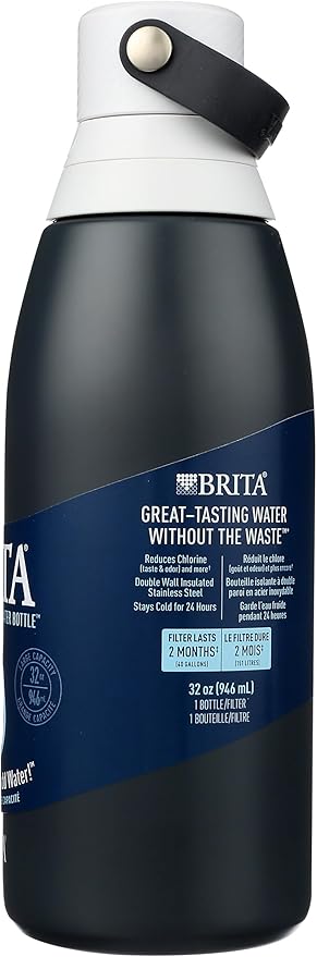 BRITA Stainless Steel Water Bottle with Filter Carbon 32oz, 1 EA
