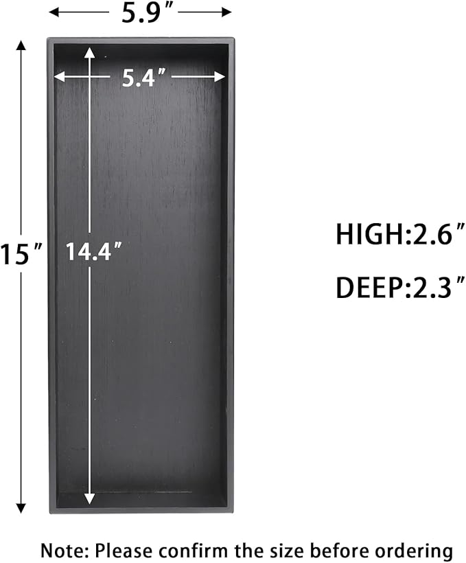 Bamboo Drawer Organizer - Kitchen Utensil Organizer Silverware Tray Cutlery Holder，Office Desk Supplies and Accessories,15 * 5.9 * 2.6,Black