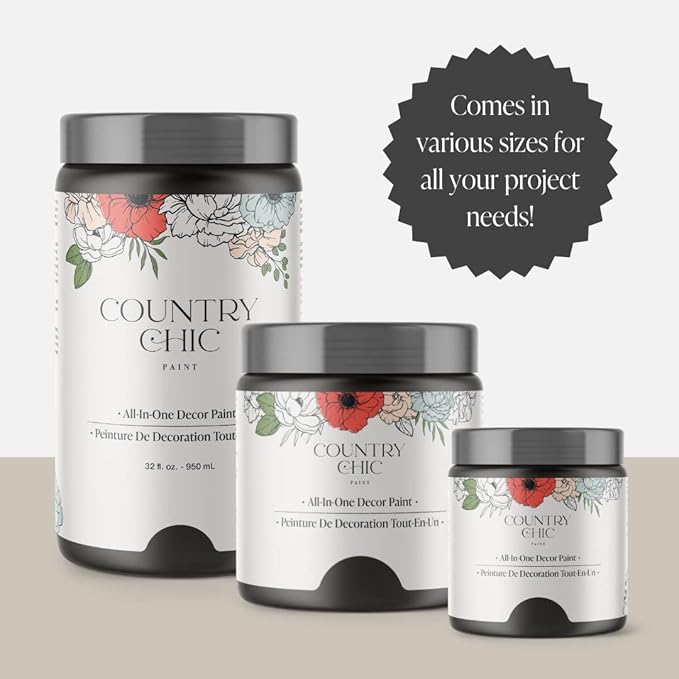 Country Chic All-in-One Chalk Paint for Furniture, Cabinets, Home Decor, Eco-Friendly, Matte Finish, Built-In Primer & Top Coat for Wood, Metal - Dark Roast (Dark Brown) - 4 oz (118 ml)